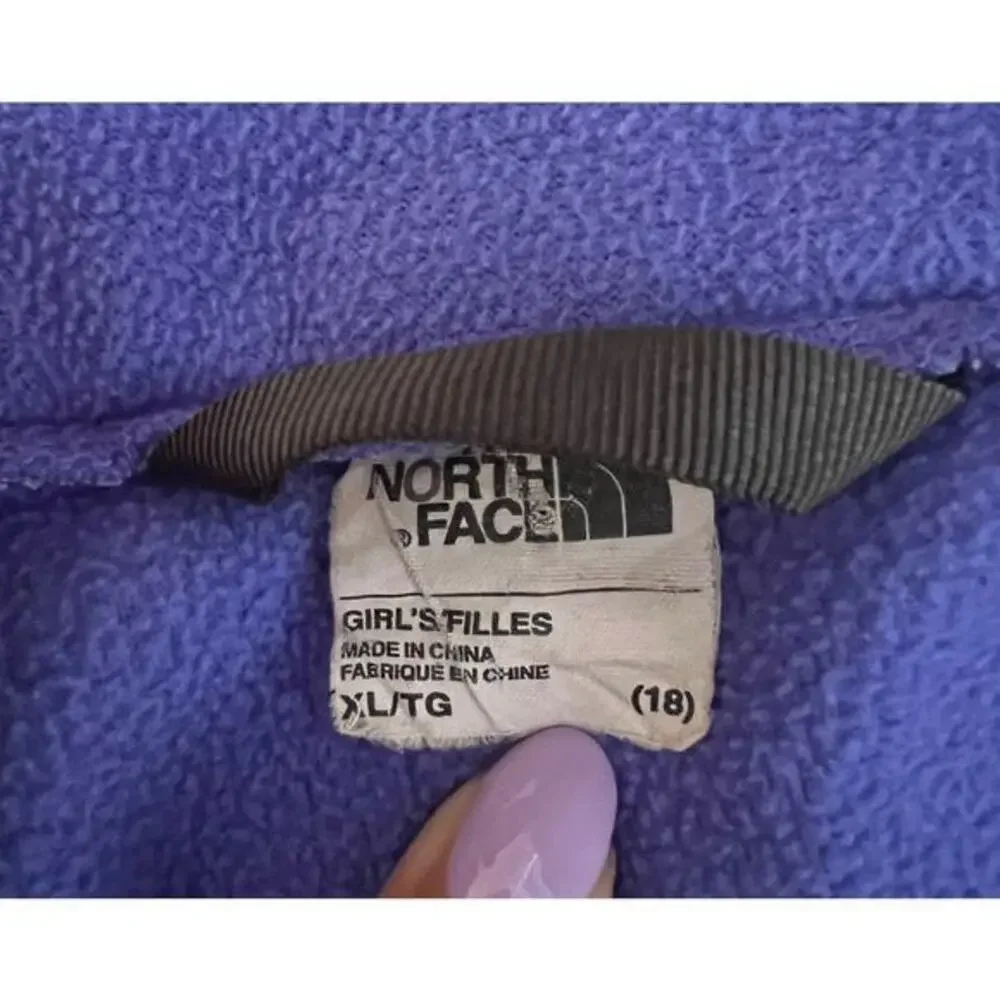 The North Face Girls Fleece Jacket Full Zip Lightweight Lavender Purple Youth XL